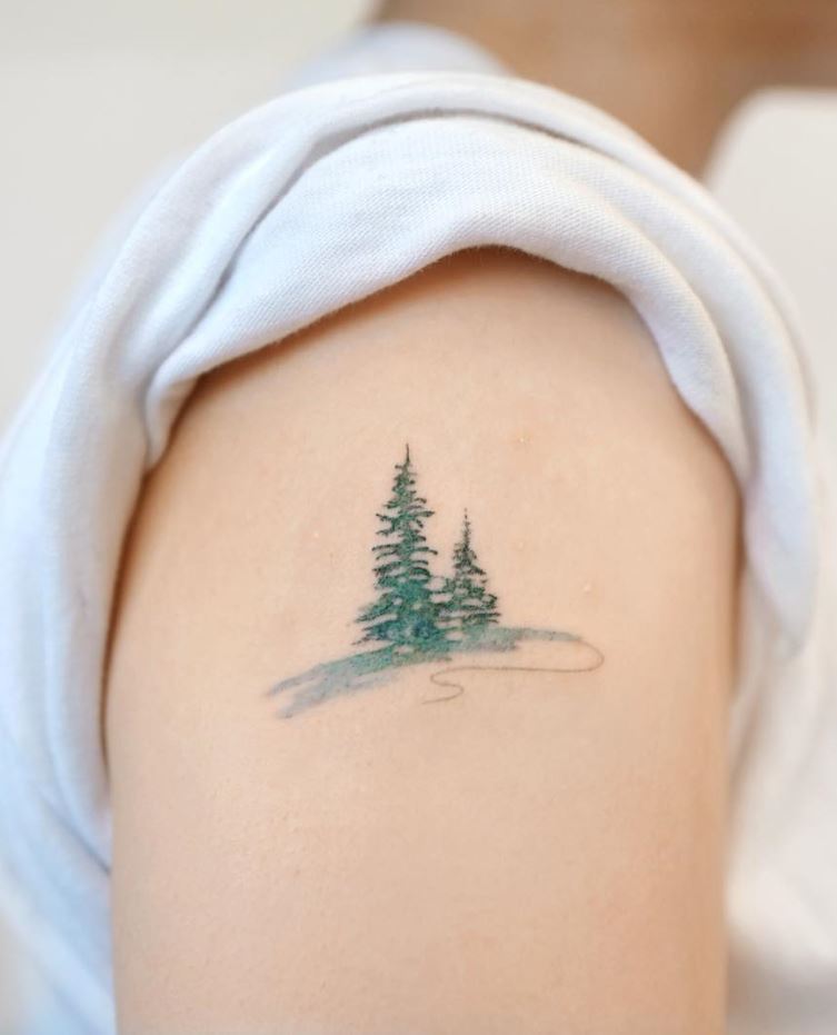 Tattoo tagged with: nano, tree, small, micro, black, tiny, hand poked,  little, nature, forearm | inked-app.com