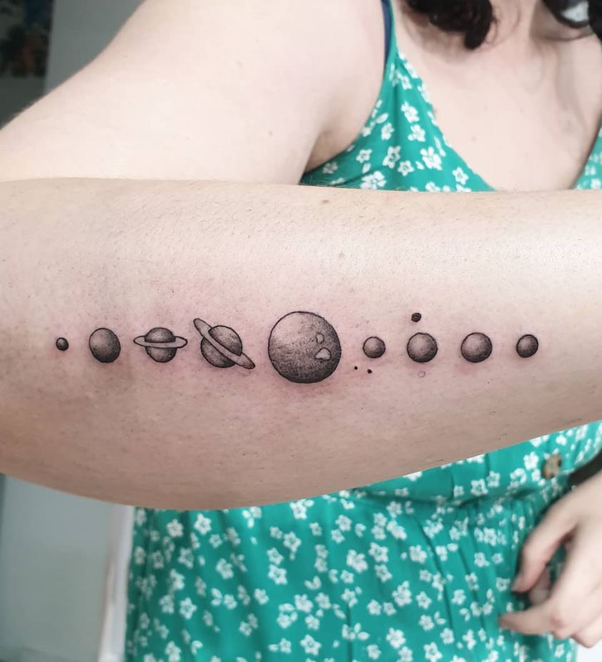 Fun Little Planets Tattoo - TattManiaTattMania