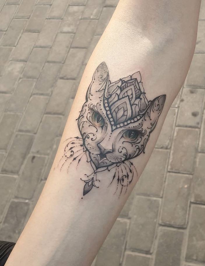 Ornamental Cat Tattoo